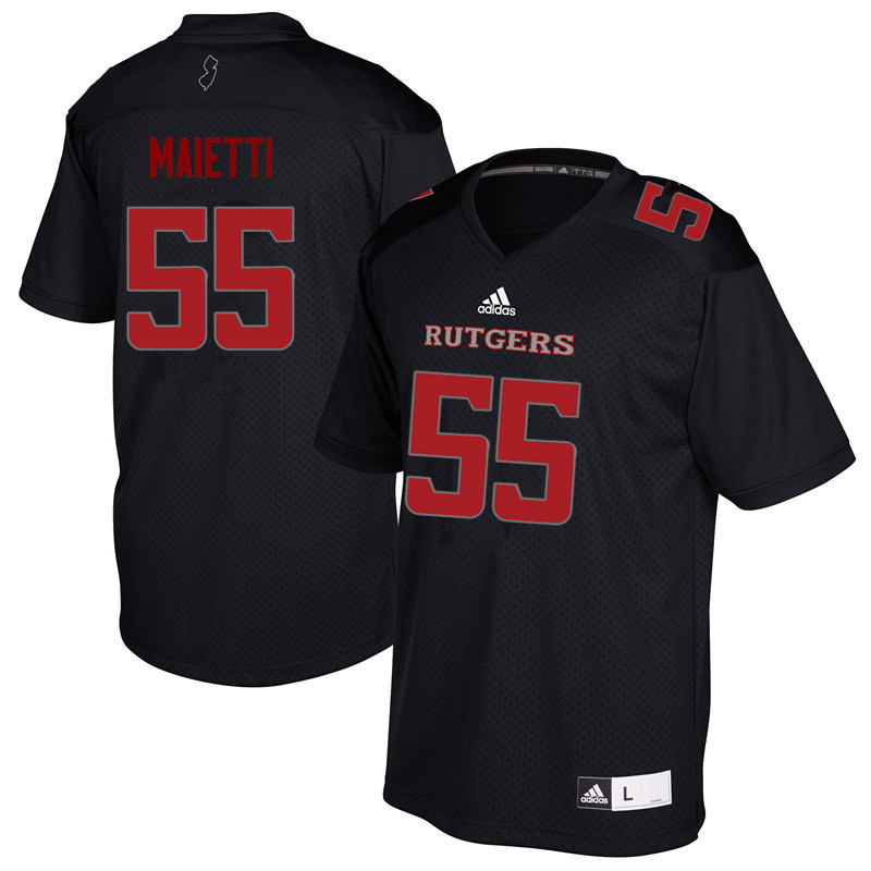 Men #55 Michael Maietti Rutgers Scarlet Knights College Football Jerseys Sale-Black - Click Image to Close